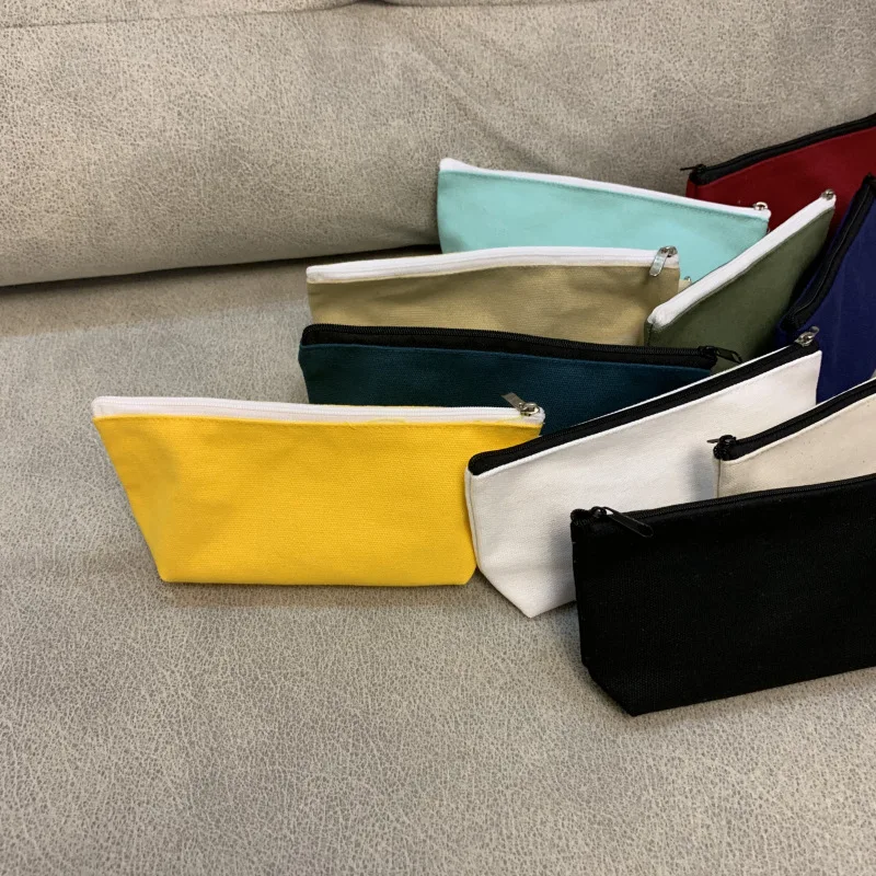 DIY однотонный чехол карандаш холщовый для мужчин и женщин вместительная сумка