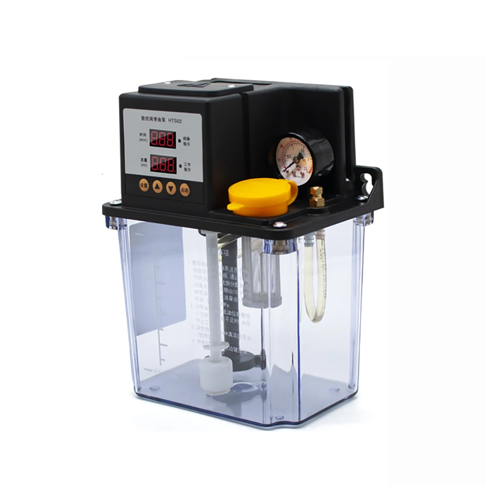 

2L Automatic Lubricating Oil Pump Electric Fuel Pump Electromagnetic Lubrication Pump Lubricator With Pressure Gauge