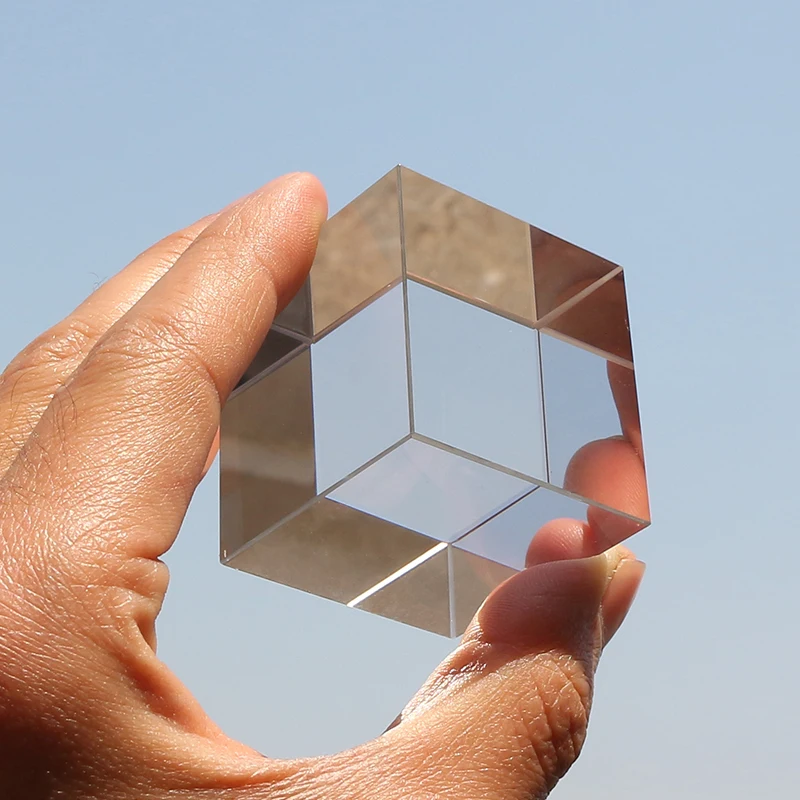 Cube K9 Optical Glass 4x4x4cm Hexahedron for Photography High Quality Decorations Scientific Experimental Instrument