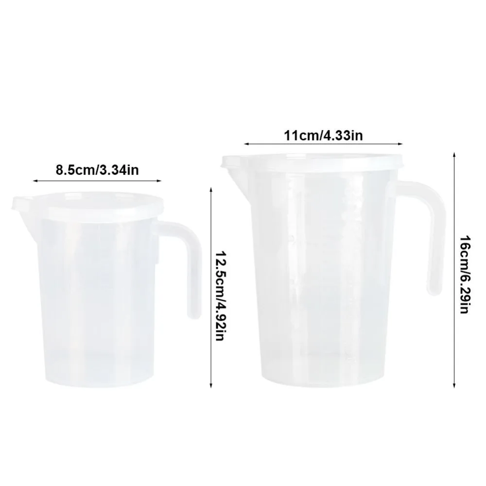 Clear Plastic Kitchen Measuring Cup with Lid, 500-1000ml Capacity