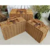 Vintage Handmade Rattan Woven Storage Case Portable Makeup Travel Picnic Luggage Basket Holder Suitcase Sundries Organizer Box 5