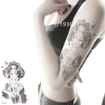 

Nu-TATY Waterproof Temporary Tattoo Sticker 9 Set Sexy Beauty Portrait Series Big Pattern Classic Beauty Ancient Asian Geisha