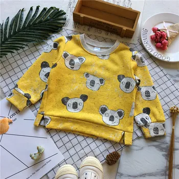 

Tonytaobaby Fall and Winter Clothes New Style Baby Koala Full Printed Yellow Children Sweatshirt