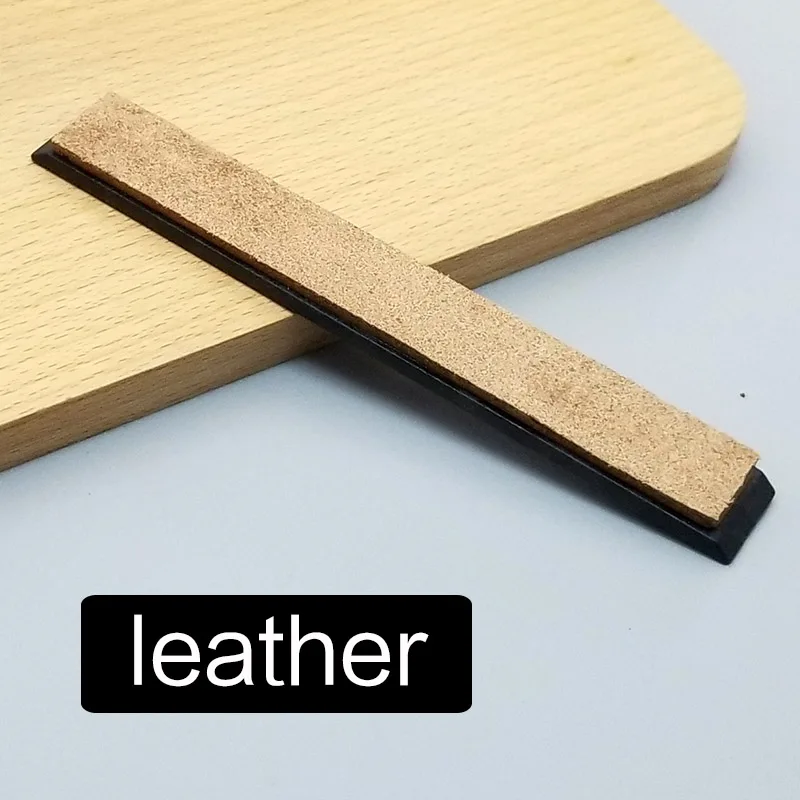 leather 80-3000-10000 крупной зернистости и тонкой полировки кожи для заточки ножей камни шлифовальный инструмент фиксированная система - Цвет: leather