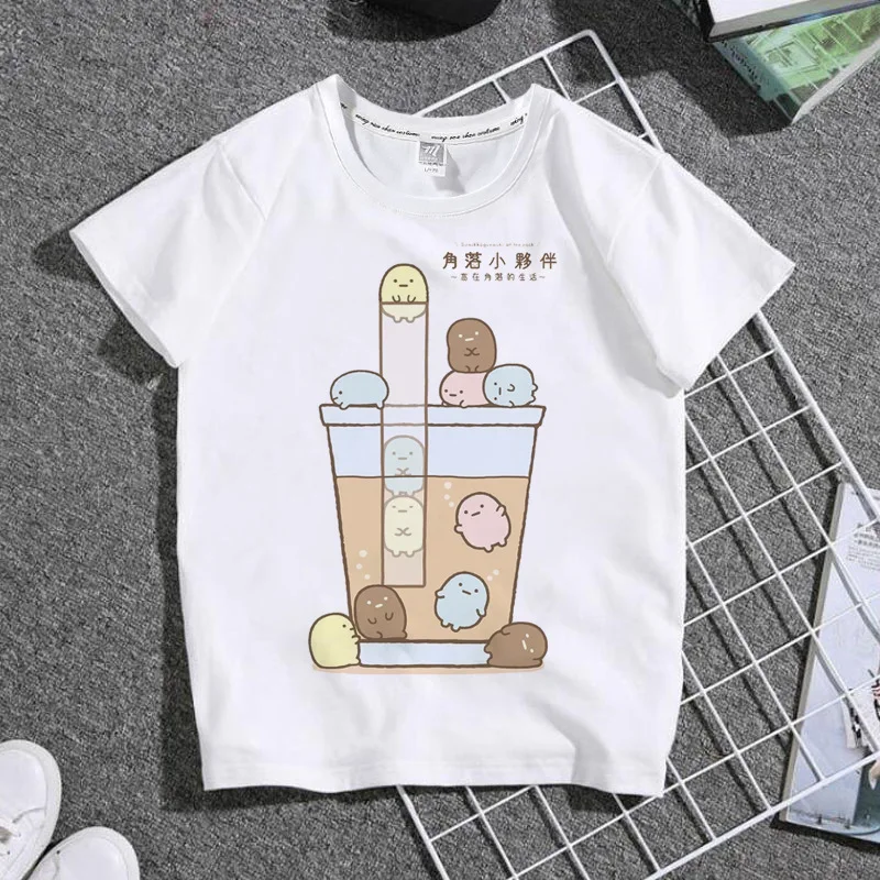 t shirt boy or girl	 Camiseta blanca con estampado de Anime Sumikko para niños, Tops de Manga de cómic de Japón, camisetas de verano para bebés pequeños, envío directo t-shirt for kid girl	 Tops & Tees