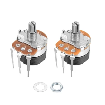 

uxcell WH138 Potentiometer with Switch B10K B100K 1M 20K Ohm Variable Resistors Single Turn Rotary Carbon Film Taper Metal