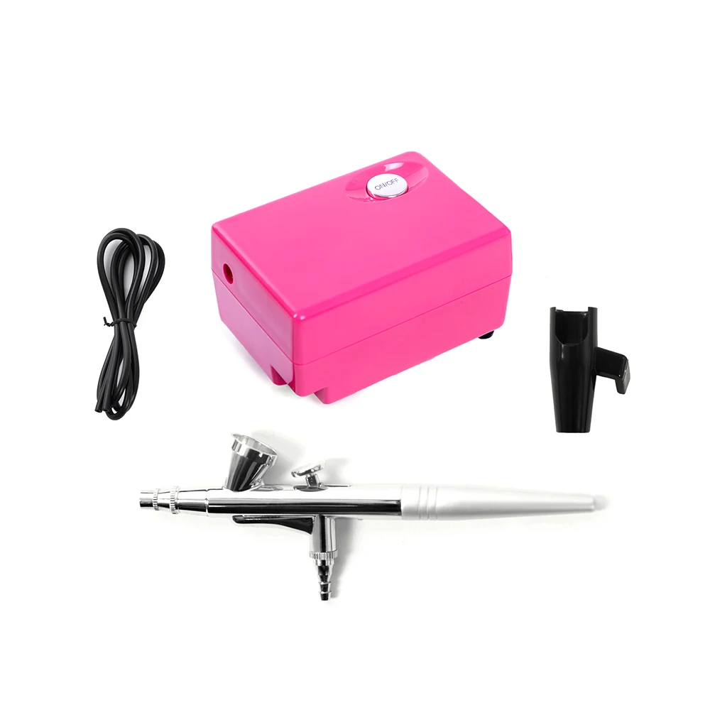 

Pink White Black Spray Gun Multi-Purpose Airbrush with Portable Mini Air Compressor Kit for Spray Model Air Brush Nail Tool Set
