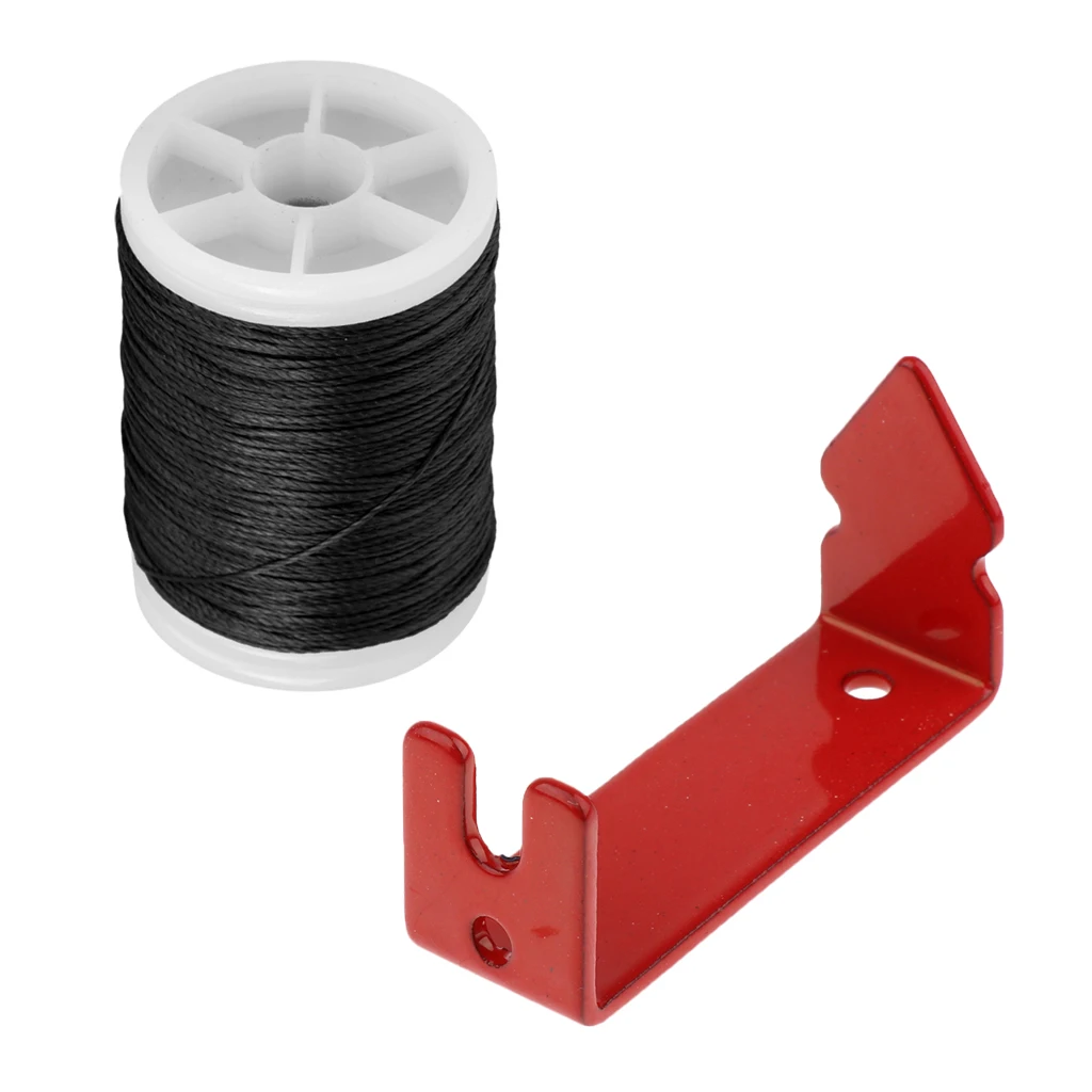 

Red Aluminum Alloy Peep Sight Installer Bowstring Separator with Black 110m 0.4mm Bow String Serving Thread