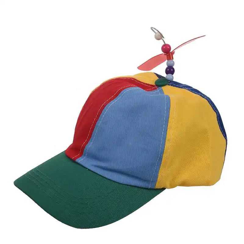 Adjustable Propeller Beanie Ball Cap Hat Multi Color Clown Costume
