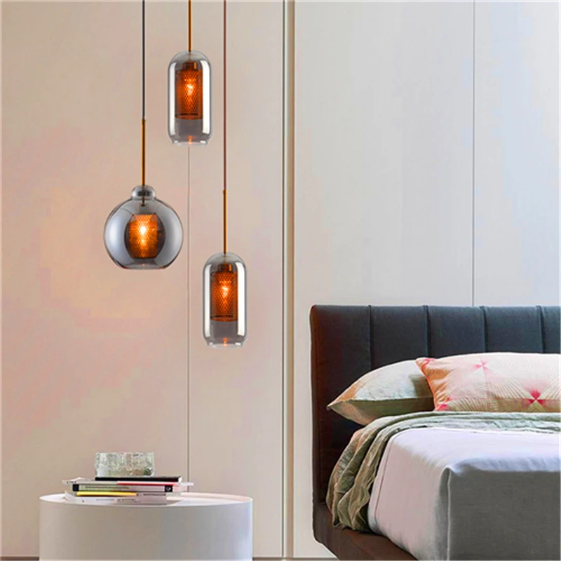 

Nordic Glass Pendant Lights Bedroom Living Room Hotel Lighting Indoor Home Decor Pendant Lamps Kitchen Fixtures Hanging Lamps