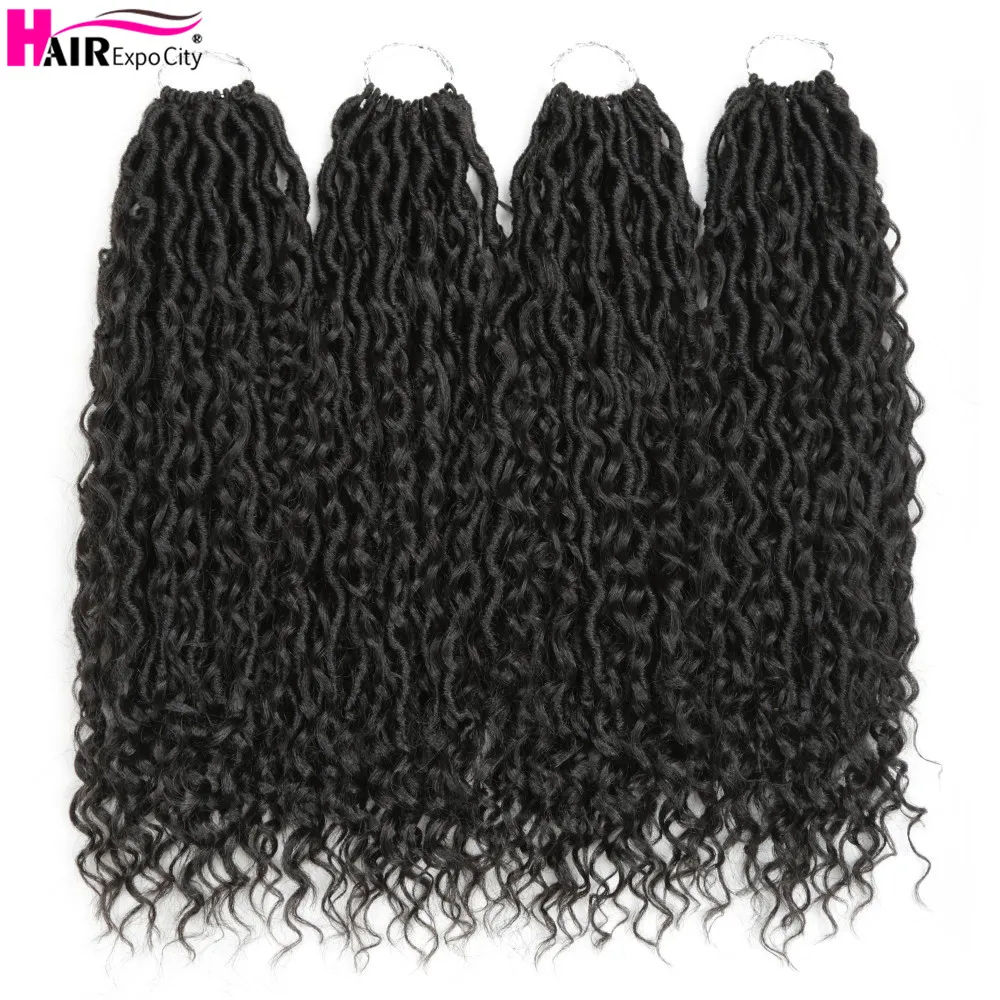 14-18inch Goddess Locs Crochet Braids Natural Synthetic Hair Extension For Women Locs New Stytle 12Stands/Pack Hair Expo City