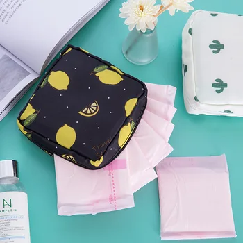 

Cute Sanitary Pad Bag Napkin Towel Storage Bag Credit Card Holder Coin Purse Cosmetics Organizer Headphone Case Sanitary Pouch