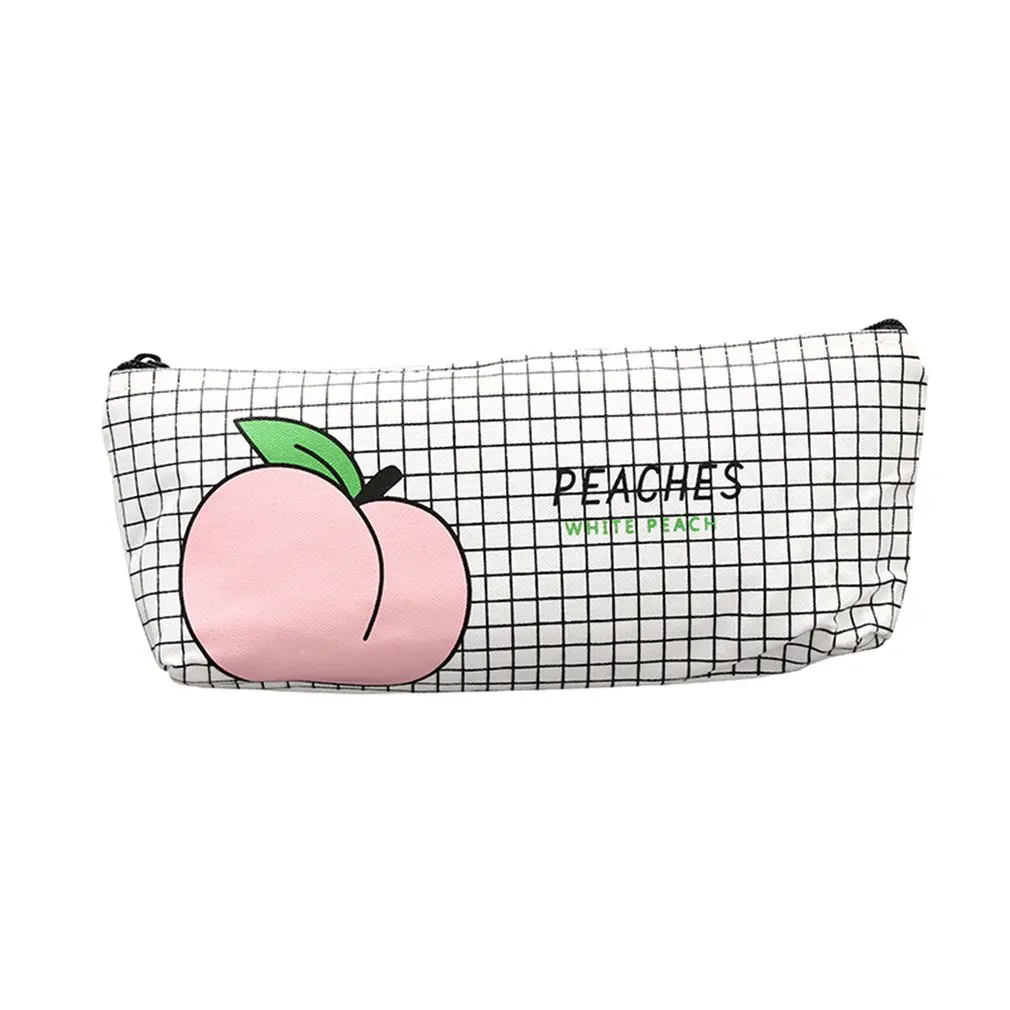 

Canvas Fruit Peach Pencil Case Student Pencil Bag Small Fresh Children'S Fun Cotton Pencil Bag Stationery Bag