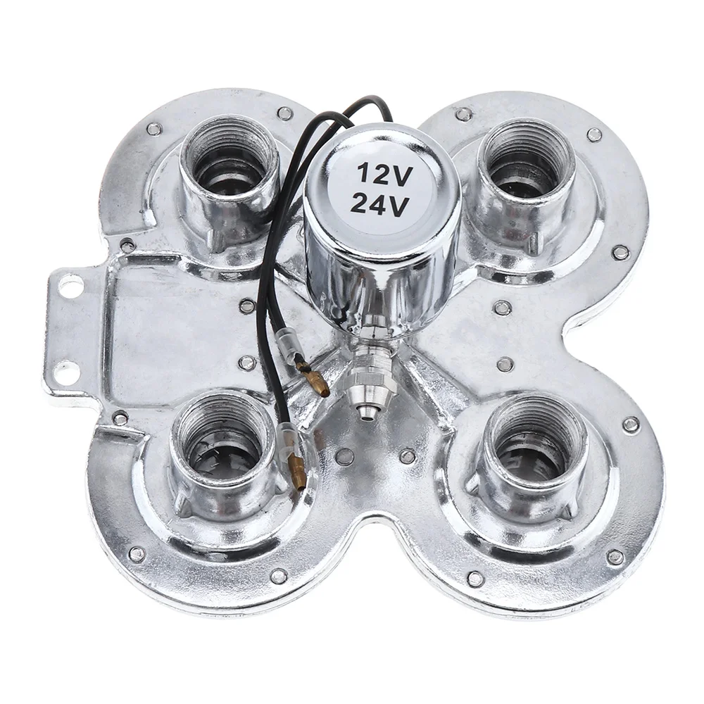 12V / 24V 150dB Super Loud 4 Four Trumpet Train Air Horn Kit 100 PSI 150dB for Car Vehicle Truck Train Boat Motorcycle SUV