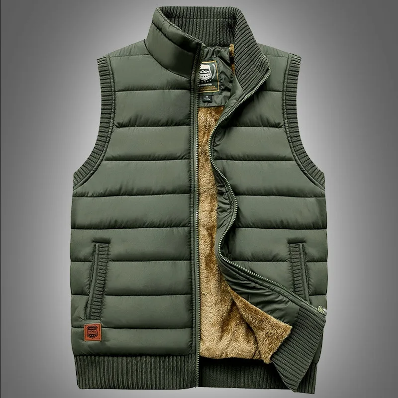 

2019 plus Velvet Waistcoat Men Nianjeep Casual Stand Collar Thick Loose And Plus-sized Polar Fleece Waistcoat MEN'S Waistcoat