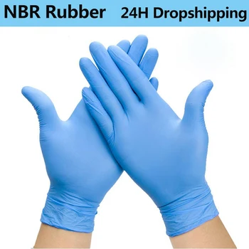 

20/50/100pcs/set Disposable Gloves Hygiene Inspection Gloves NBR Rubber Cleaning Glove Household Cleaning 장갑 guanti with Masks