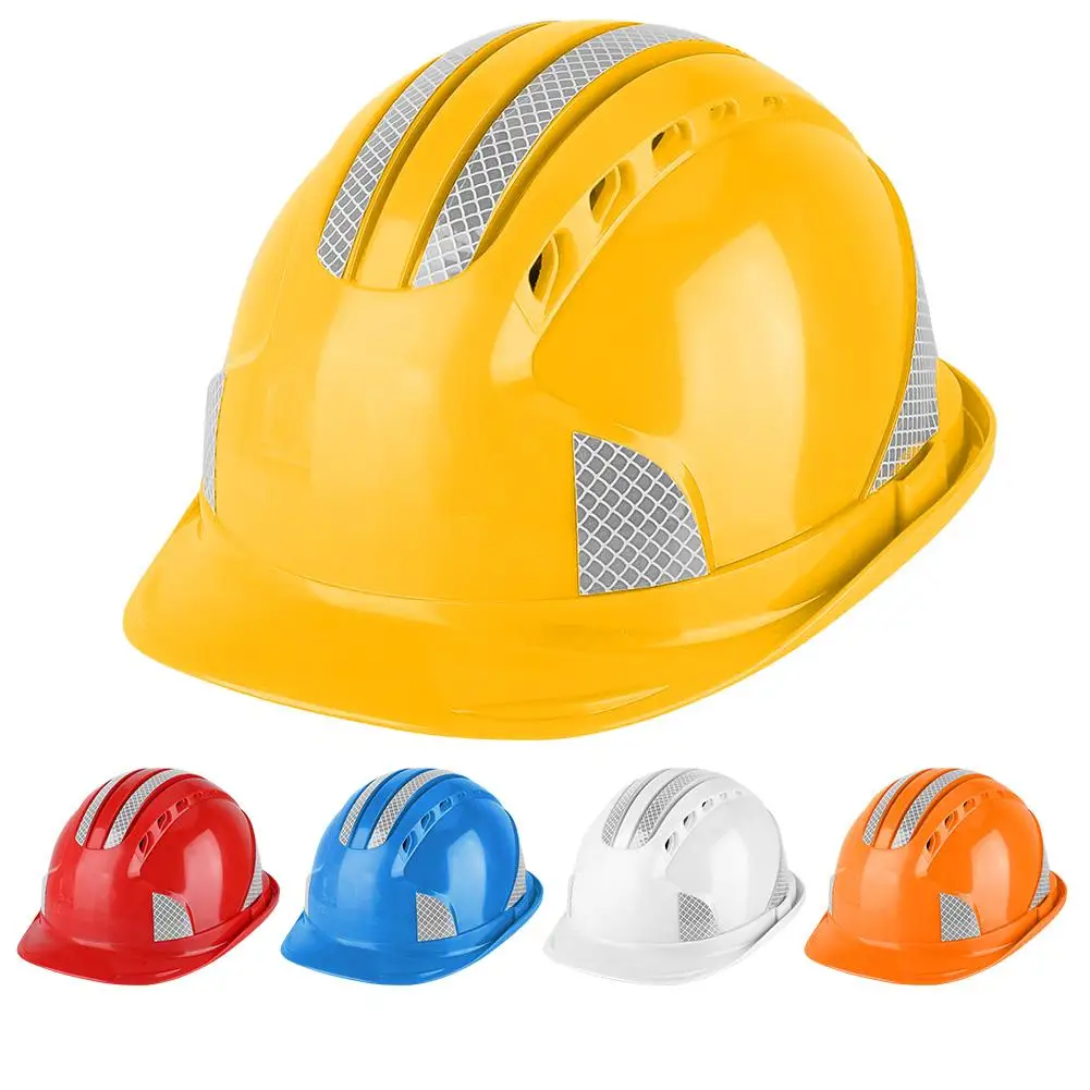 

Safety Helmet Hard Hat Work Cap ABS Insulation Material With Phosphor Stripe Construction Site Insulating Protect Helmet