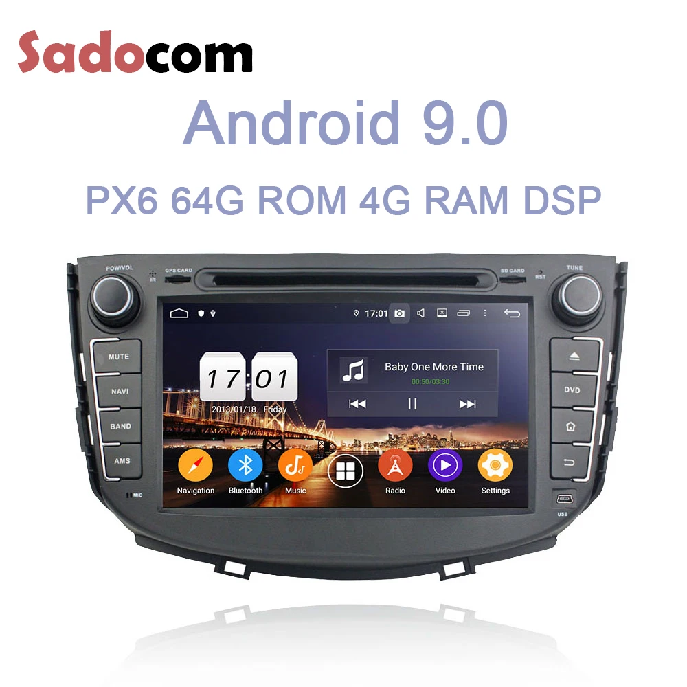DSP ips 2 din Android 9,0 8 ядерный 64 Гб rom+ 4 Гб ram автомобильный dvd-плеер Bluetooth 4,2 для Lifan X60 2011 2012- gps RDS Авторадио