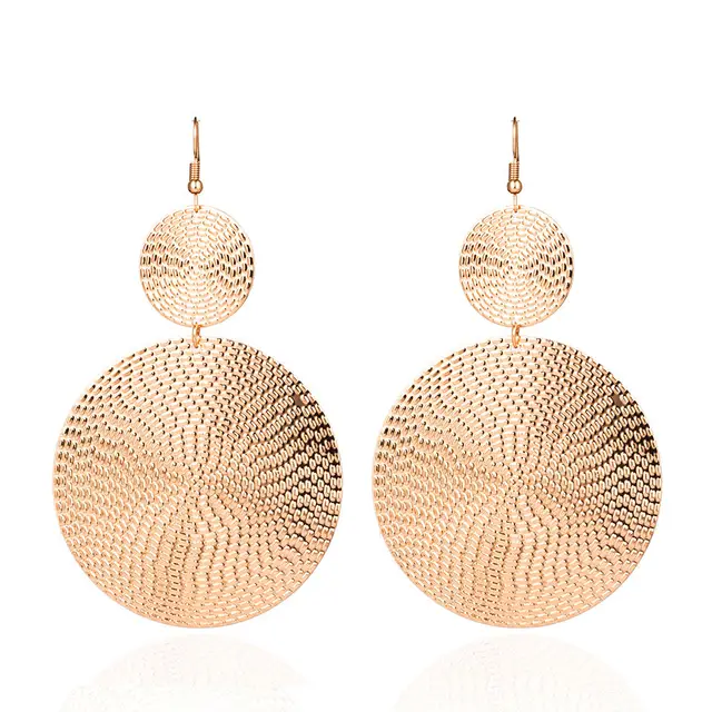 Boho Ethnic Large Golden Luxury Dangle Drop Earrings Hanging for Women Female Fashion 2019 Jewelry Wedding Earrings for Brides E021180-cc