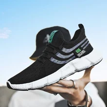 New Fashion Casual Men's Running Shoes Breathable Mesh Gym Lace Up Men's Sneaker Outdoor Jogging Light Designer Shoes Men White
