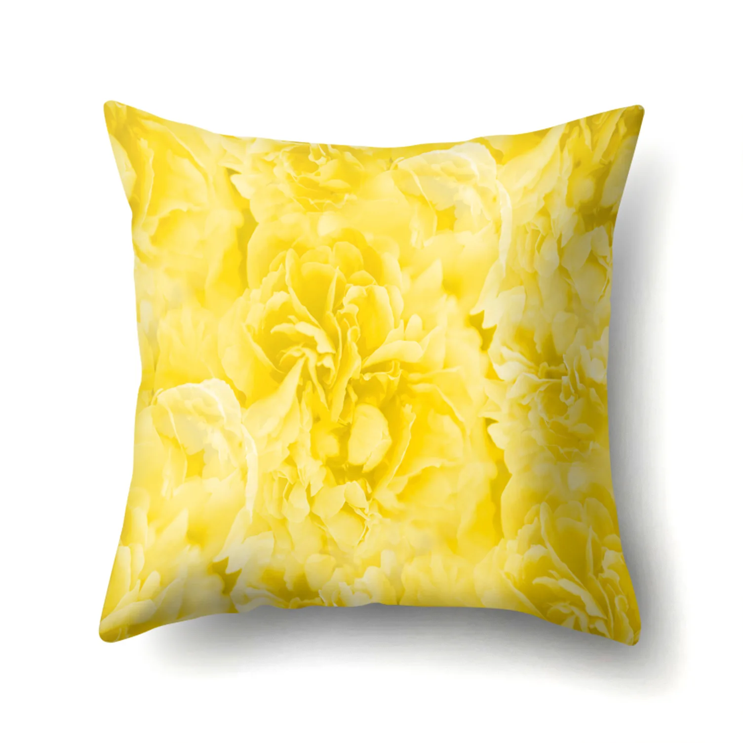 Желтая Цветочная Подушка с принтами листьев, покрывало из полиэстера для дивана, дивана, гостиной, декоративная наволочка с подсолнухом, 45*45, домашний декор для спальни - Цвет: 15