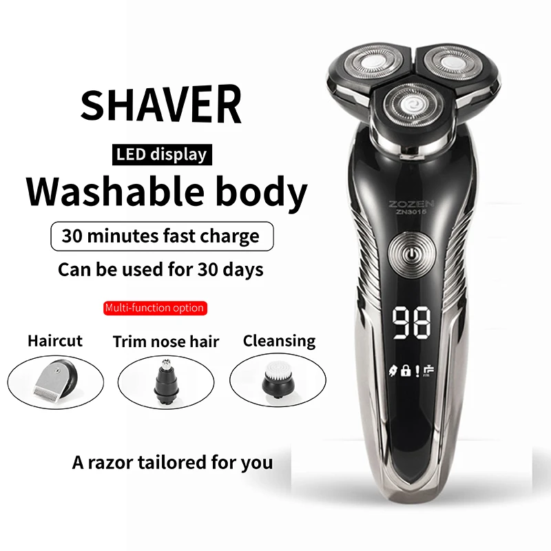 

NewElectric Shaver USB Rechargeable Wet And Dry Shave Multifunction Fast charge 4D shaving machine Body washing Beard Trimmers