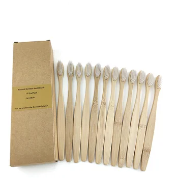 

12Pcs Toothbrush Bamboo Portable Soft Hair Tooth Brush Eco friendly bristle toothbrush Natural Soft Bristle Tooth Brushes
