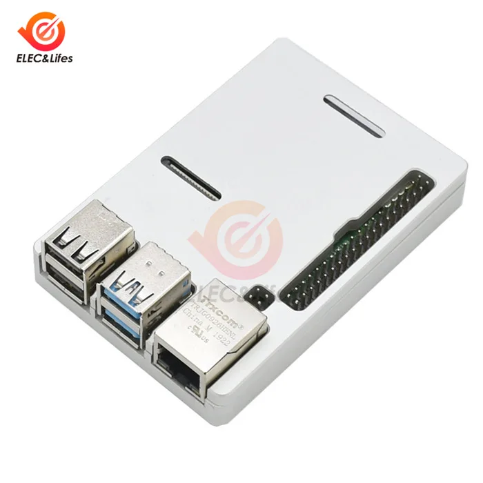 Pi 4 Silver Ультра-тонкий CNC алюминиевый коробок для Raspberry Pi 4 Модель B металлический корпус черный, серебристый цвет Цвет для Raspberry Pi 3 Model B - Цвет: Pi 4 Silver