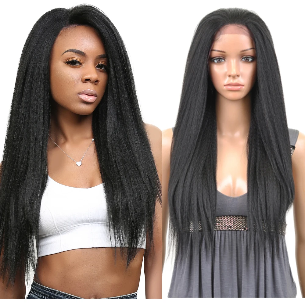 Kinky Straight Wig Maxine Hair Lace Front Human Hair Wigs For Women Yaki Human Hair Wig Glueless Kinky Straight Hair Frontal Wig Human Hair Lace Wigs Aliexpress