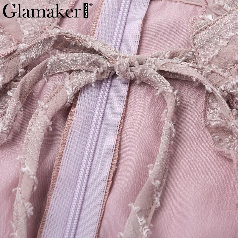 Glamaker сексуальное открытое облегающее мини-платье с оборками Женские фиолетовые вечерние осенние платья элегантная женская повязка клубное мини-платье зима