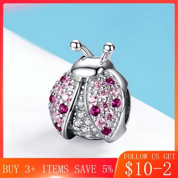 

CodeMonkey 100% Real 925 Sterling Silver Ladybug Beads Fit Original CodeMonkey Bracelet Charms For Women DIY Jewelry CMC1120