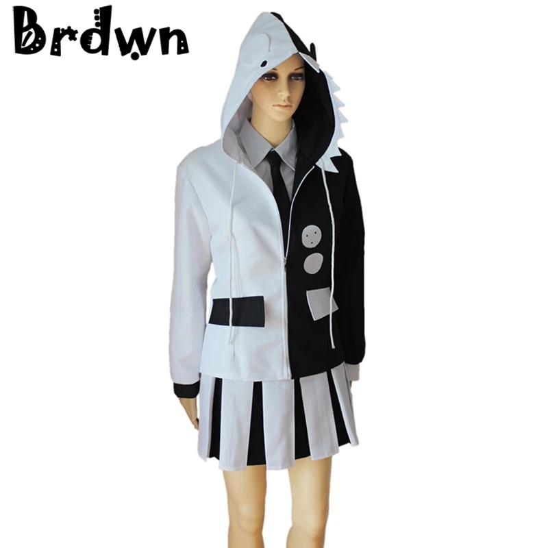 Brdwn Danganronpa унисекс косплей Монокума костюм олицетворение школьная форма костюм(пальто+ рубашка+ брюки(юбка)+ галстук
