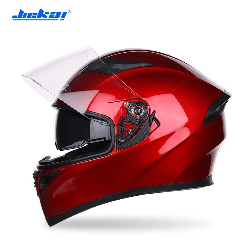 Jiekai мотоциклетные шлемы зима лето полный уход за кожей лица гонки мотокросса Защита Теплый мото двойные линзы мотоциклетный шлем - Цвет: 7