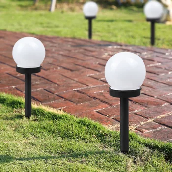 

2Pcs Outdoor LED Solar Ball Light Garden Lawn Lamp Path Ground Light Waterproof solar powered lamp outdoor LED solar light