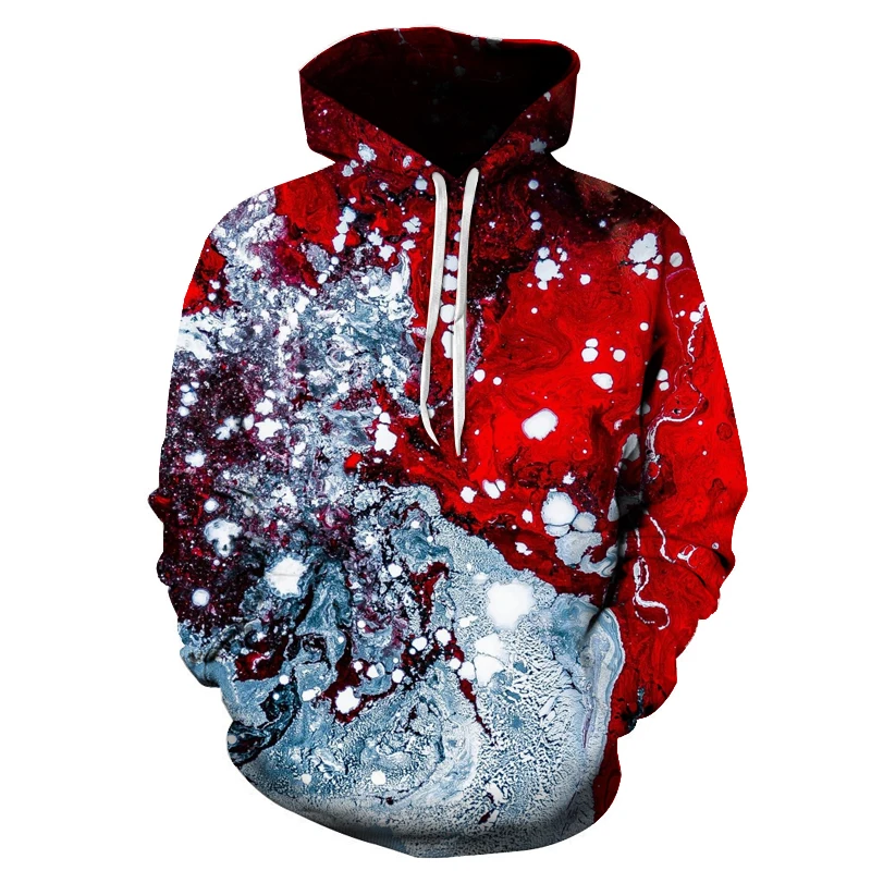 Color smog 3D printing hoodies autumn latest Men Women casual long-sleeved pocket hooded sweatshirts mens loose baseball uniform