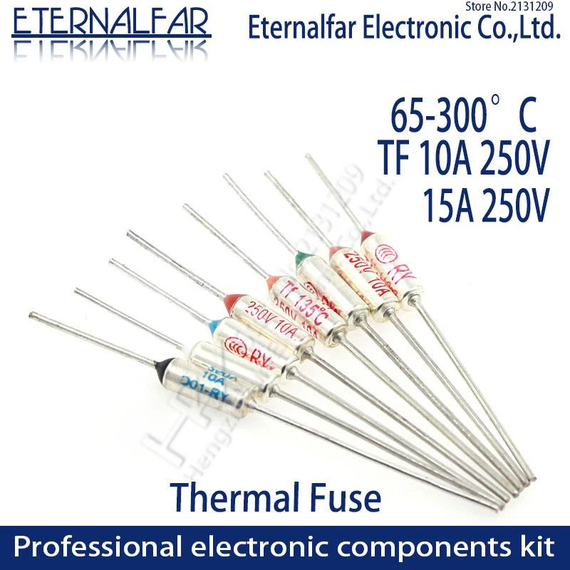 Fusible térmico TF RY 10A 15A 250V fusible de temperatura 85C 100C 105C 120C 152C 165C 185C 200C 216C 240C 280C 300C|Fusibles| - AliExpress
