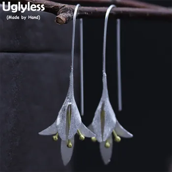 

Uglyless Real 925 Sterling Silver Lily of the Valley Flower Dangle Earrings for Women Ethnic Handmade Floral Brincos Fine Bijoux