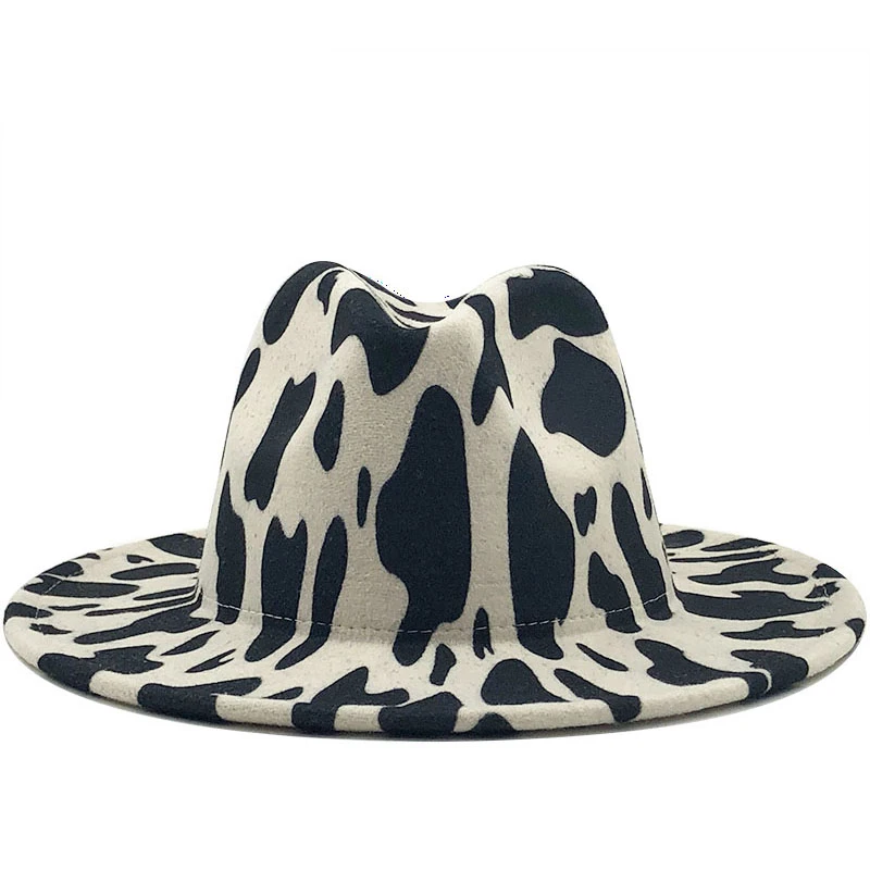 

Simple Outer white Inner black Wool Felt Jazz Fedora Hats with Thin Belt Buckle Men Women Wide Brim Panama Trilby Cap 56-58-60CM