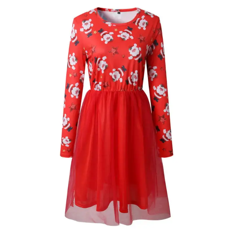Санта Клаус Navidad ciervos mujeres vestido Otoo Invierno nueva moda Сексуальная элегантная уличная одежда vestido de fiesta - Цвет: 100246-red