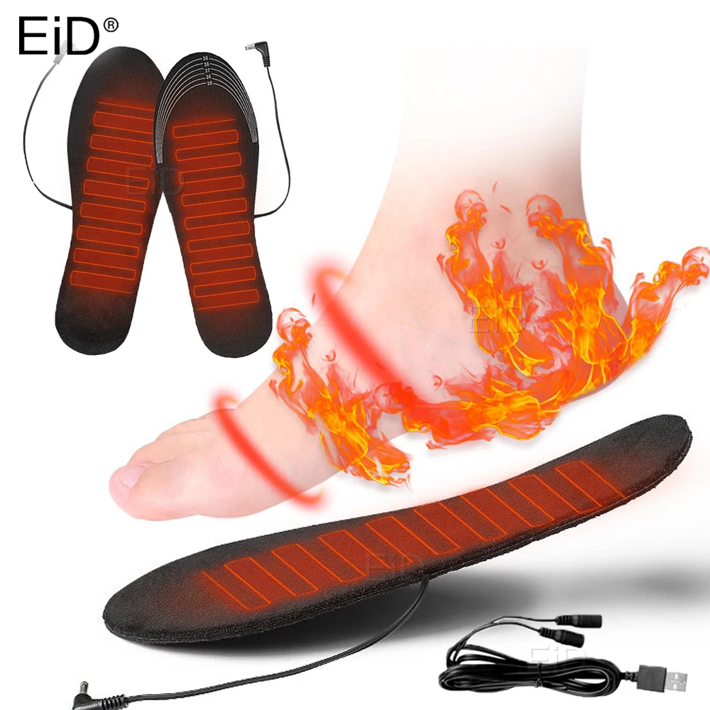 

EiD USB Heated Shoe Insoles Feet Warm Sock Pad Mat Electrically Heating Insoles Washable Winter Warm Thermal Insoles Unisex