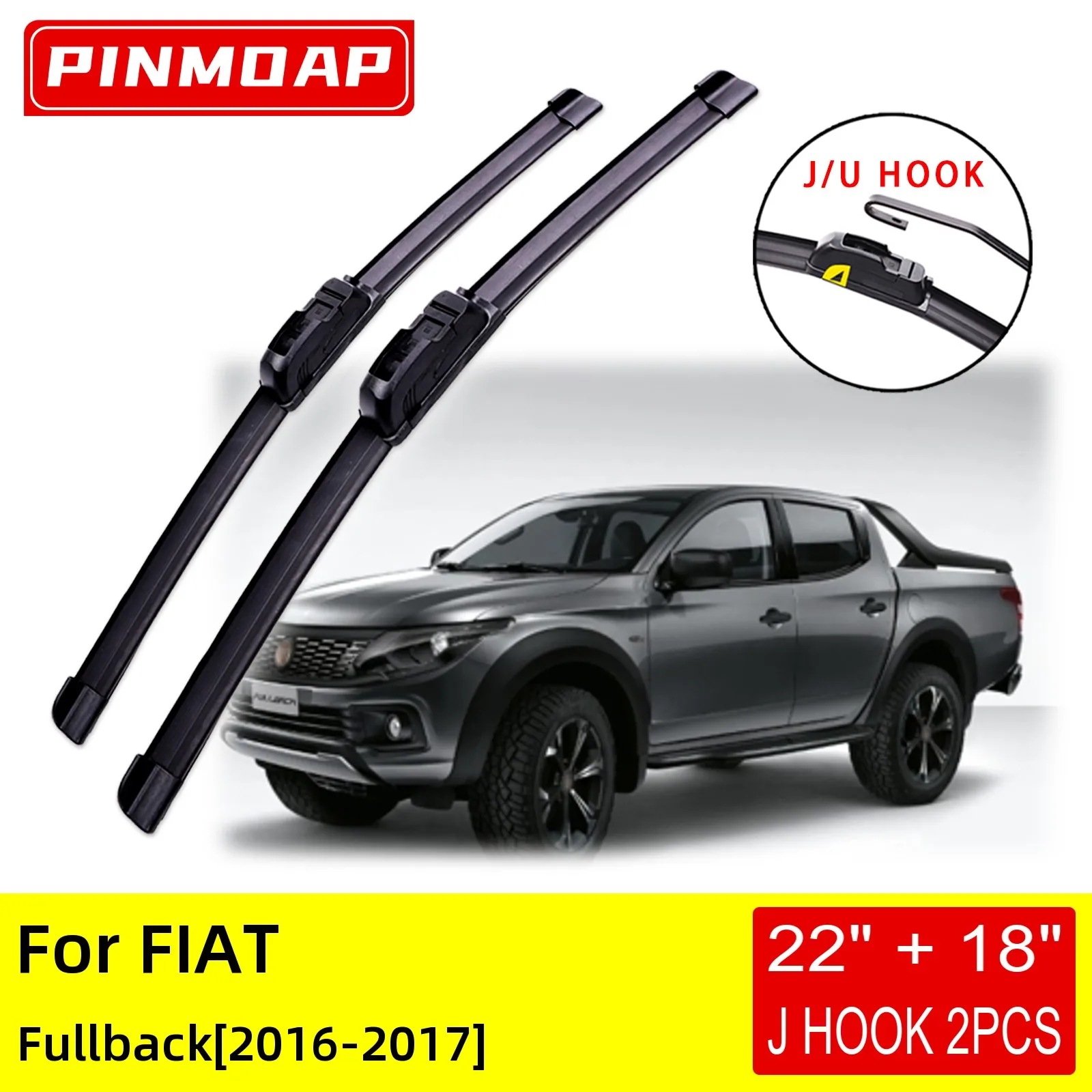 Per Fiat Fullback 2016 2017 Spazzole Tergicristallo Anteriori Accessori Taglierina Gancio U J