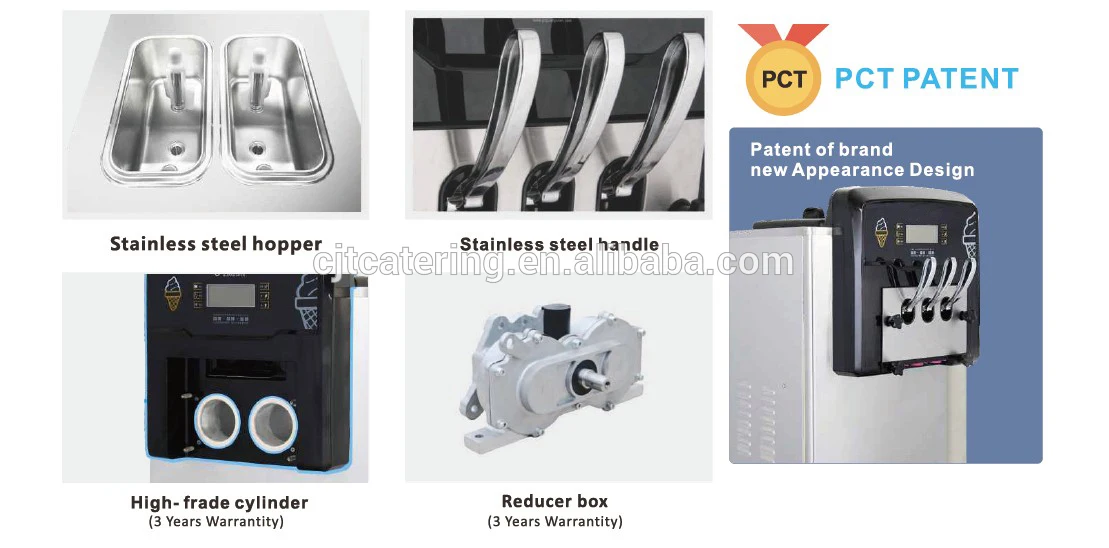 Stand soft serve ice cream machine with three favor BX418C