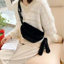 Solid color women fanny pack Plush shoulder slung waist bag Bulk pack Wallet phone babanka