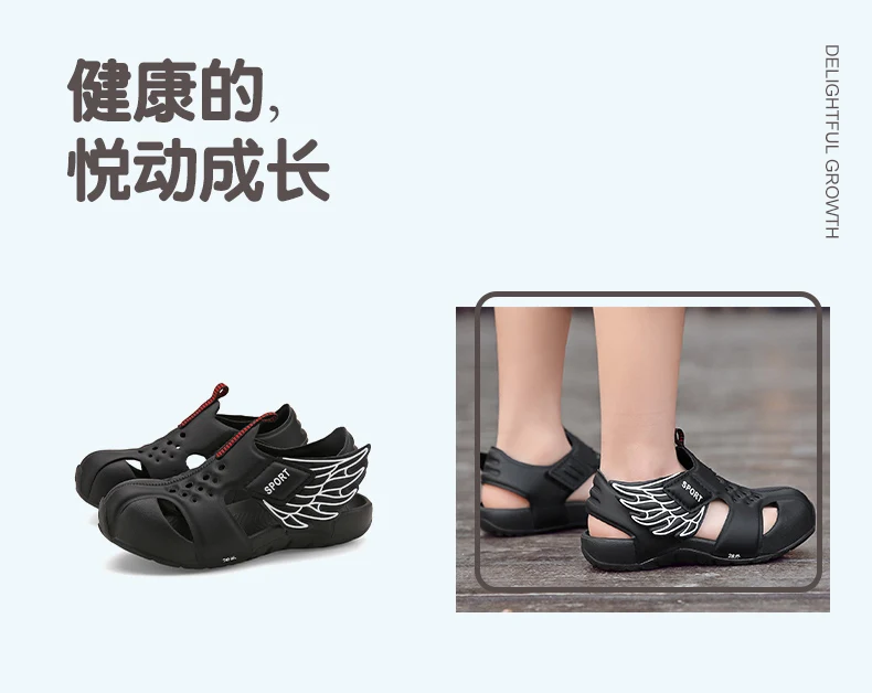 TuYao Girls Brand Designer Sandal Toddler Water Little Boy Shoes Summer Beach Lightweight Soft Non-slip Infant Wing Shoes