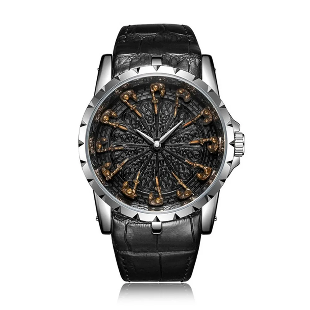 siver-black ONOLA, роскошные брендовые кварцевые мужские часы, спортивные винтажные мужские наручные часы, водонепроницаемые, уникальные, с Рождеством - Цвет: siver-black
