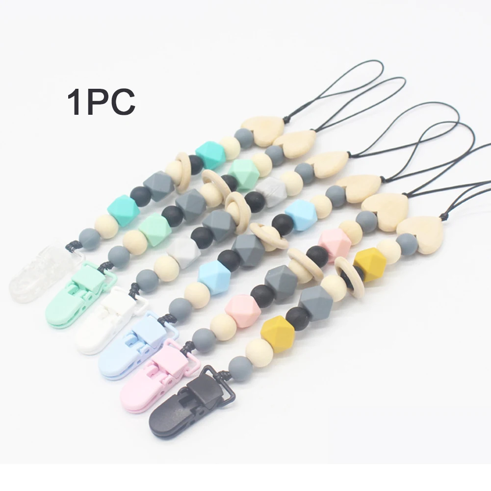 Colorful Funny Silicone Accessories Baby Feeding Dummy For Infant Teether Toy Pacifier Chain Lightweight Portable Clip Soother