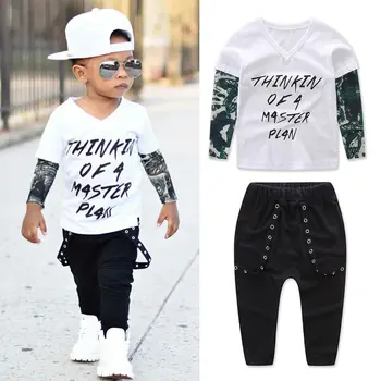 

Newborn Toddler Infant Baby Boy Clothes T-shirt Tops Long Pants 2pcs Outfits Set