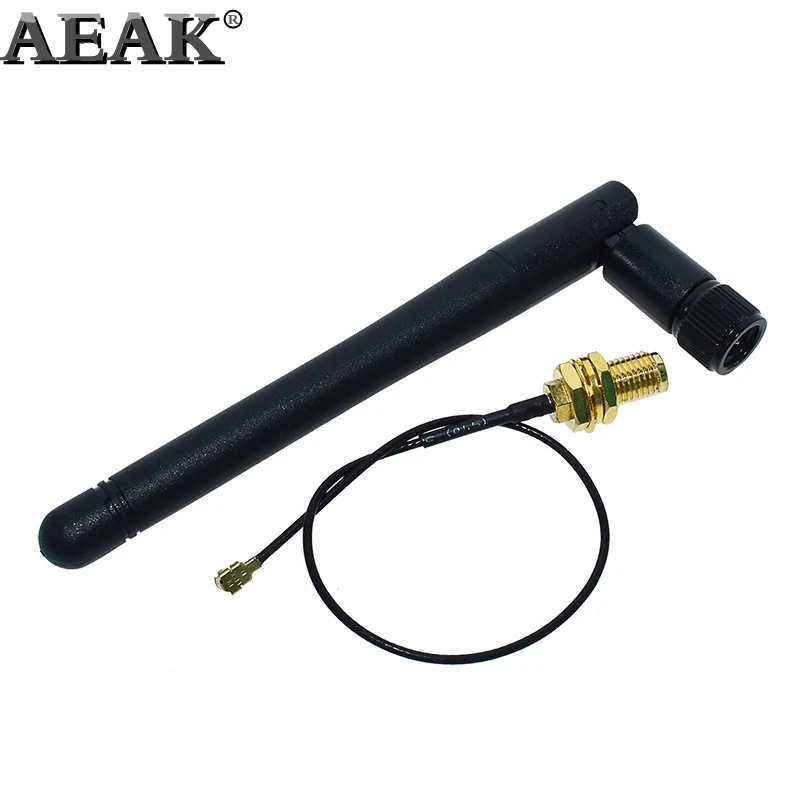 

2.4GHz 3dBi WiFi 2.4g Antenna Aerial RP-SMA Male wireless router+ 17cm PCI U.FL IPX to RP SMA Male Pigtail Cable ESP8266 ESP32