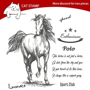 

Gallant Horse Transparent Clear Stamps For Scrapbooking Card Making Photo Album Silicone Stamp DIY Decorative Crafts