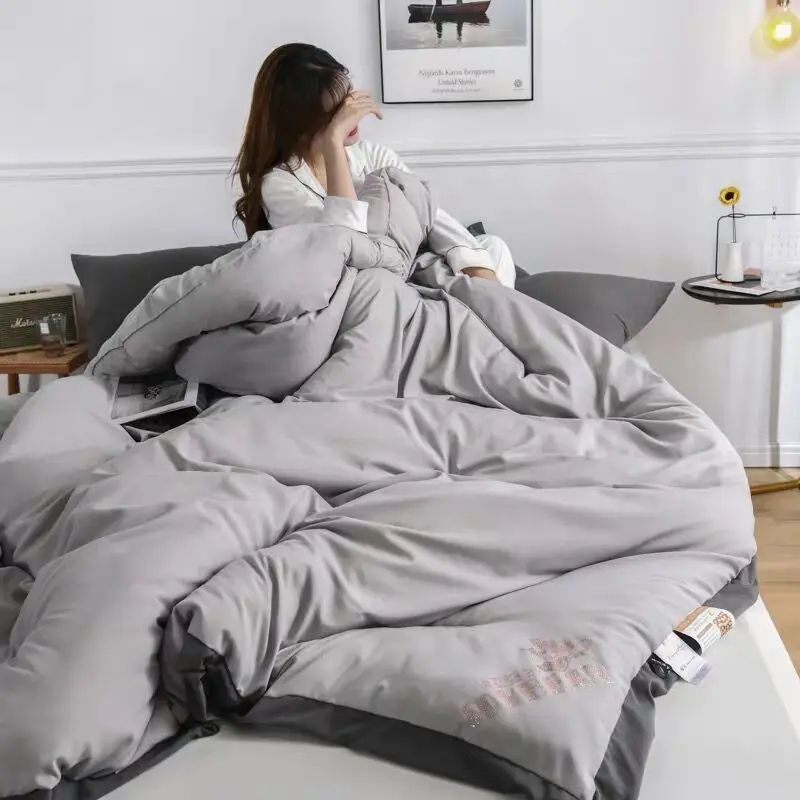 

New White Superfine Soy fiber Winter single double Quilt bedding Comforter Blanket Duvet Filling Cover Twin Queen King Size